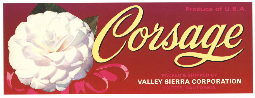 Corsage Brand Vintage Exeter Produce Crate Label