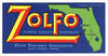 Zolfo Brand Vintage Zolfo Springs Florida Vegetable Crate Label