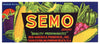 Semo Brand Vintage Pompano Beach Florida Vegetable Crate Label