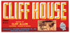 Cliff House Brand Vintage Produce Crate Label