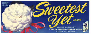 Sweetest Yet Brand Vintage Exeter Produce Crate Label