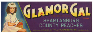 Glamor Gal Brand Vintage South Carolina Peach Crate Label, p