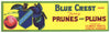 Blue Crest Brand Vintage Clarkston Washington Prune and Plum Crate Label