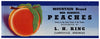 Mountain Brand Vintage Clarksville Arkansas Peach Crate Label, blue