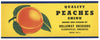 Quality Peaches Brand Vintage Clarksville Arkansas Peach Crate Label, Shinn