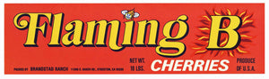 Flaming B Brand Vintage Stockton Cherry Crate Label