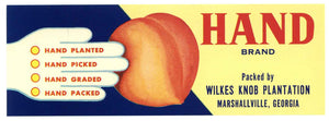 Hand Brand Vintage Georgia Peach Crate Label