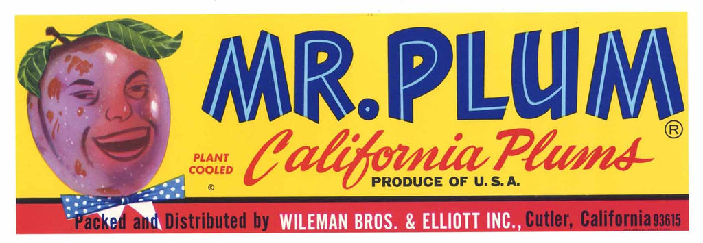 Mr. Plum Brand Vintage Plum Crate Label