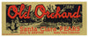 Old Orchard Brand Vintage Santa Clara Pear Crate Label, Lug