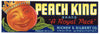 Peach King Brand Yakima Washington Crate Label