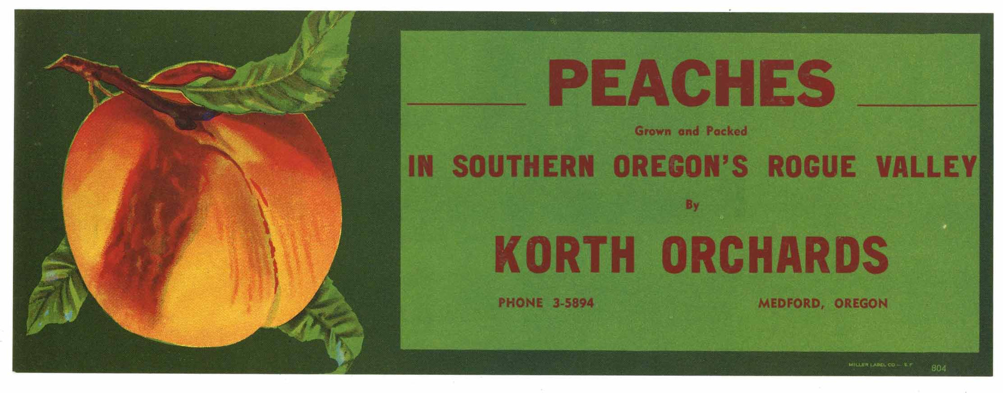 Peaches Brand Vintage Medford Oregon Peach Crate Label