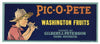 Pic-O-Pete Brand Vintage Yakima Washington Fruit Crate Label