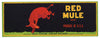 Red Mule Brand Vintage Fruit Crate Label