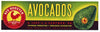 Red Rooster Brand Vintage Avocado Crate Label