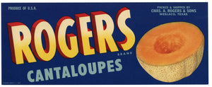 Rogers Brand Vintage Weslaco Texas Melon Crate Label