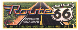 Route 66 Brand Vintage Cadiz Valley Grape Crate Label