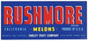 Rushmore Brand Vintage Salinas Melon Crate Label