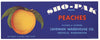 Sho-Pak Brand Vintage Oroville Washington Peach Crate Label
