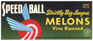 Speed Ball Brand Vintage Imperial County Melon Crate Label