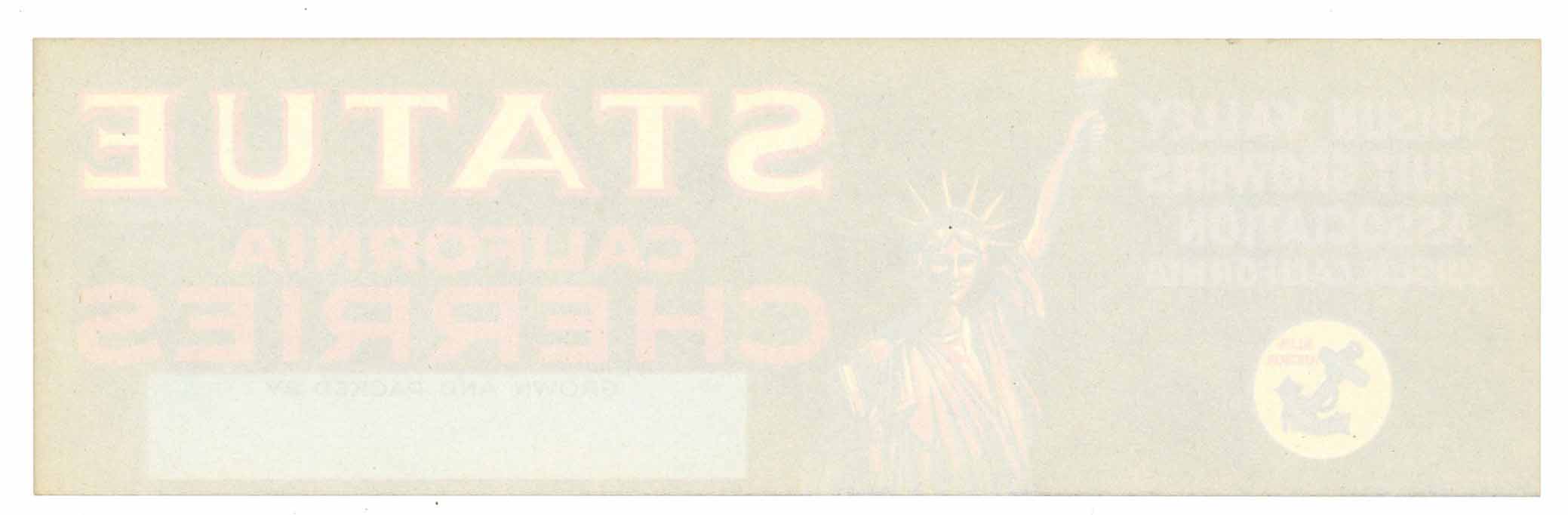 Statue Brand Vintage Suisun Cherry Crate Label – thelabelman