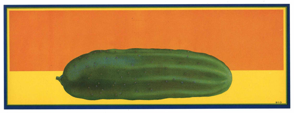Stock #910 Vintage Cucumber Crate Label