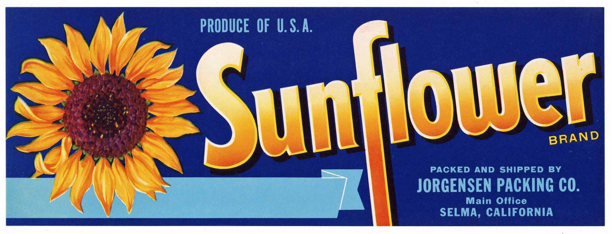 Sunflower Brand Vintage Fruit Crate Label, blank