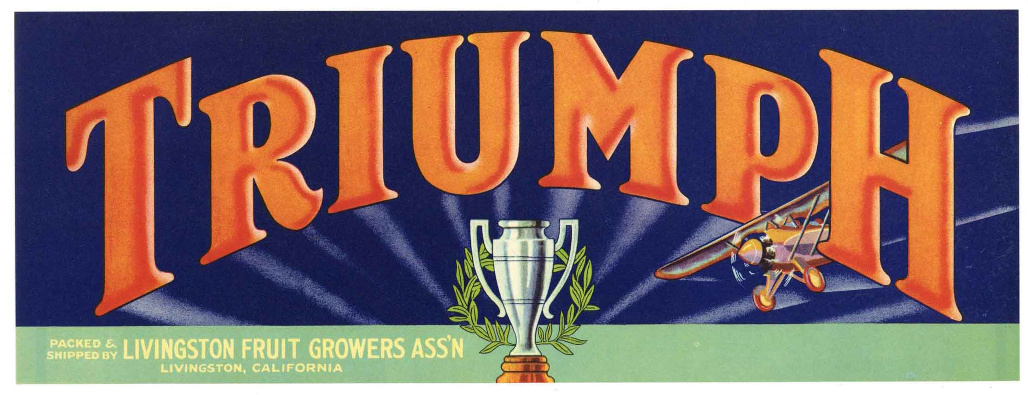 Triumph Brand Vintage Livingston Fruit Crate Label