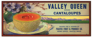 Valley Queen Brand Vintage Melon Crate Label