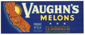 Vaughn's Brand Vintage Melon Crate Label
