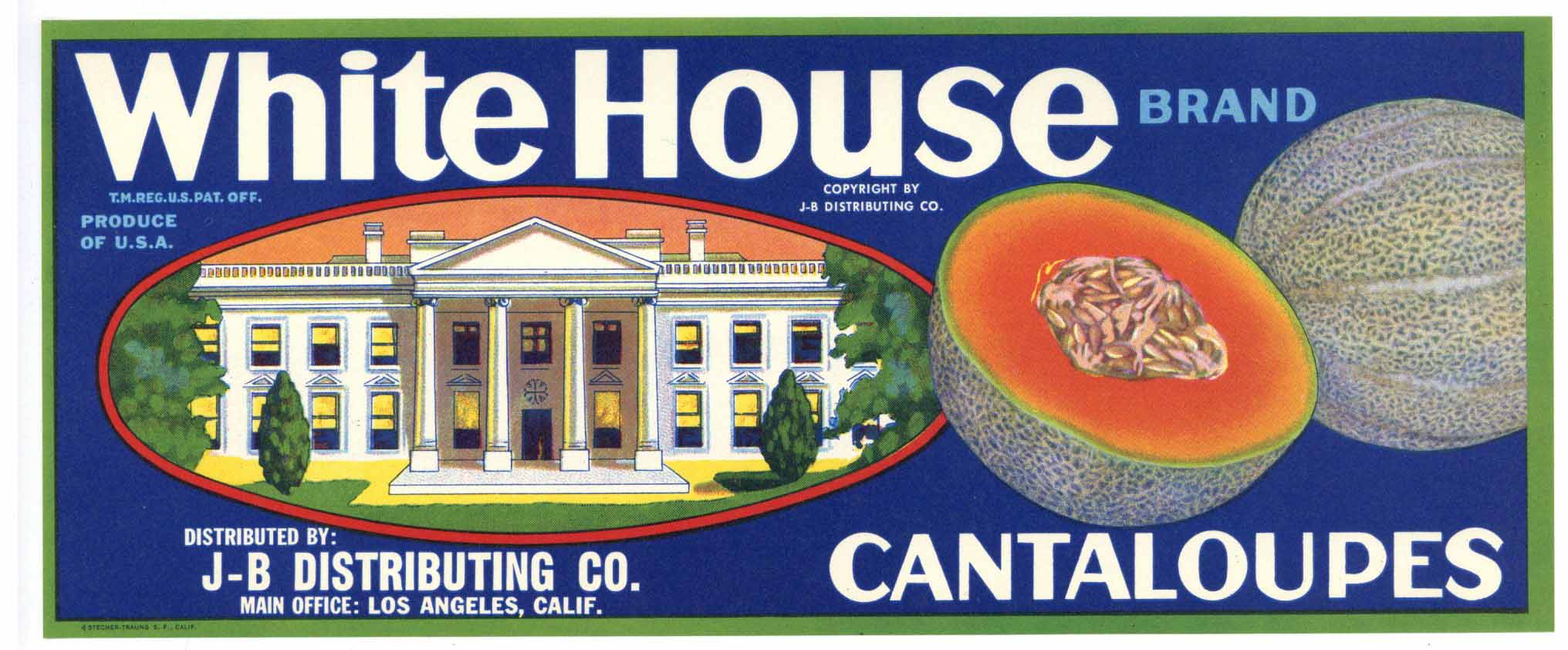 White House Brand Vintage Melon Crate Label