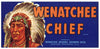 Wenatchee Chief Brand Vintage Fruit Crate Label, s