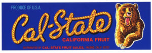Cal State Brand Vintage Fresno Fruit Crate Label
