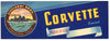 Corvette Brand Vintage Stockton Produce Crate Label
