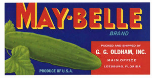 May Belle Brand Vintage Leesburg Florida Vegetable Crate Label