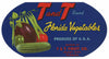 T and T Brand Vintage Plant City Florida Vegetable Crate Label
