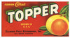 Topper Brand Vintage Zellwood Florida Citrus Crate Label