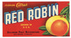 Red Robin Brand Vintage Zellwood Florida Citrus Crate Label