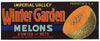 Winter Garden Brand Vintage Imperial Valley Melon Crate Label