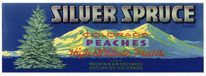Silver Spruce Brand Vintage Hotchkiss Colorado Peach Crate Label