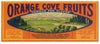Orange Cove Fruits Brand Vintage Fruit Crate Label
