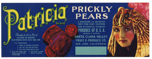 Patricia Brand Vintage Santa Clara Prickly Pear Fruit Crate Label