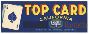 Top Card Vintage Pear Crate Label, lug