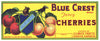 Blue Crest Brand Vintage Clarkston Washington Cherry Crate Label