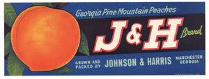 J & H Brand Vintage Manchester Georgia Peach Crate Label