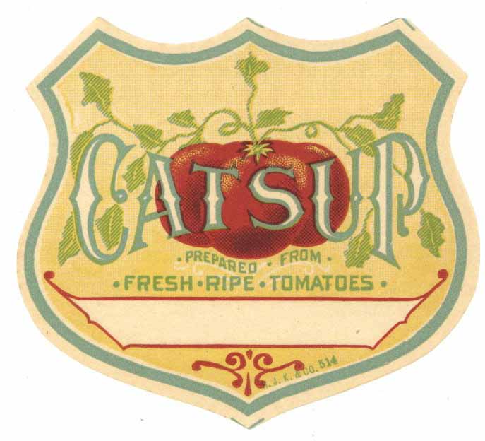 Catsup Brand Vintage Stock Bottle Label