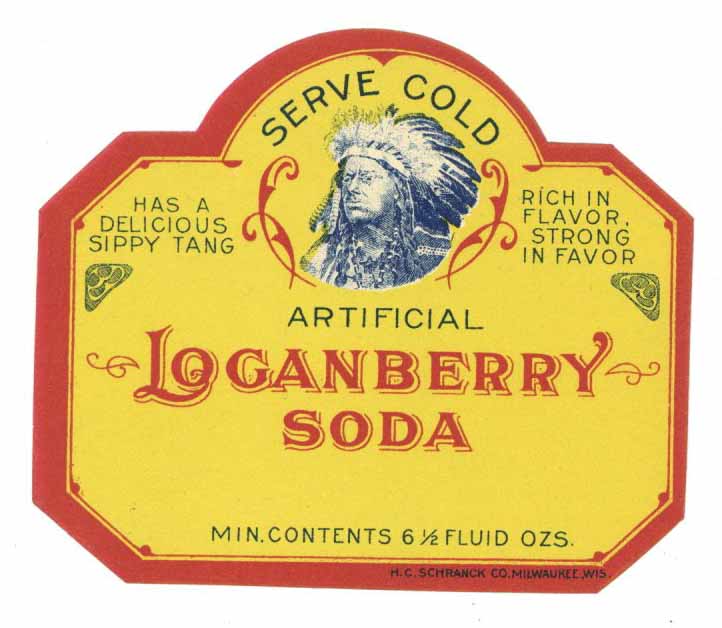 Loganberry Soda Brand Vintage Bottle Label