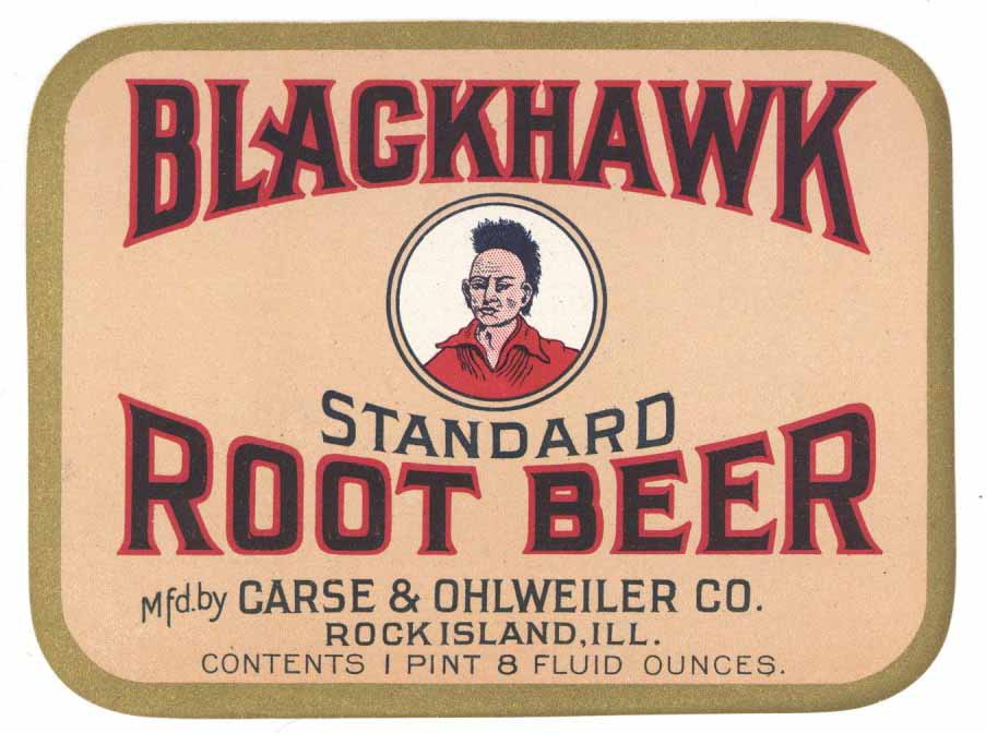Blackhawk Brand Vintage Root Beer Bottle Label