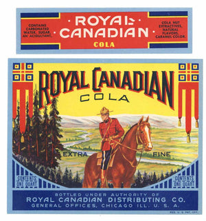 Royal Canadian Brand Vintage Cola Bottle Label