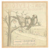 Pont-L'eveque Brand Vintage French Cheese Label, birds