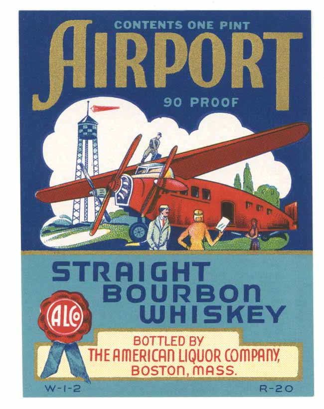 Airport Brand Vintage Bourbon Whiskey Bottle Label